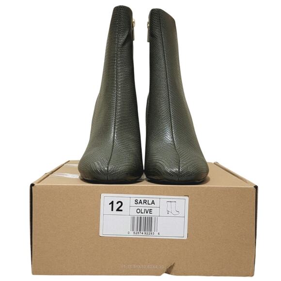 Journee Collection Women Sarla Ankle Booties Sz US 12M Olive Green Reptile Print - Picture 4 of 4